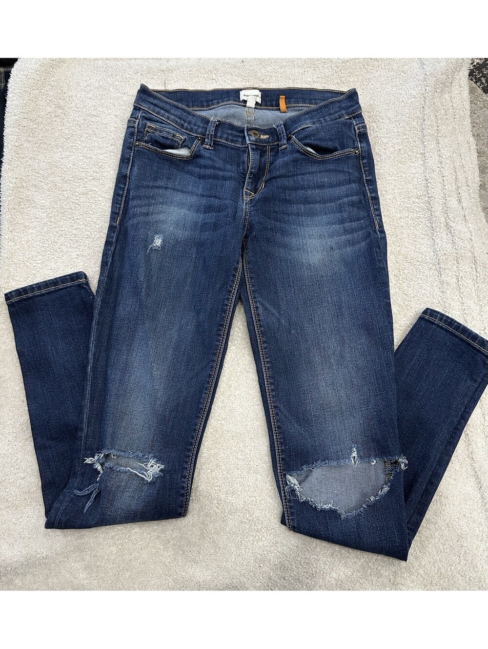 Sneak Peek- Medium Wash Distressed Skinny Slim Fit Denim 5-Pocket size 3